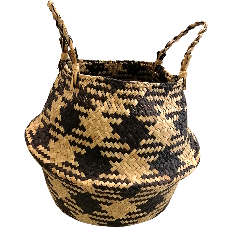 Ръчно изработено кошница за съхранение на водорасли плетеница ратан трева градина саксия яка модел саксиип кошница кошница