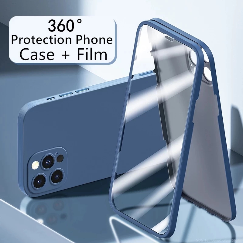 Най-новият 360 пълен телефонен телефон с протектор на екрана интегриран екран покритие стъклен филм за iPhone 12 pro max