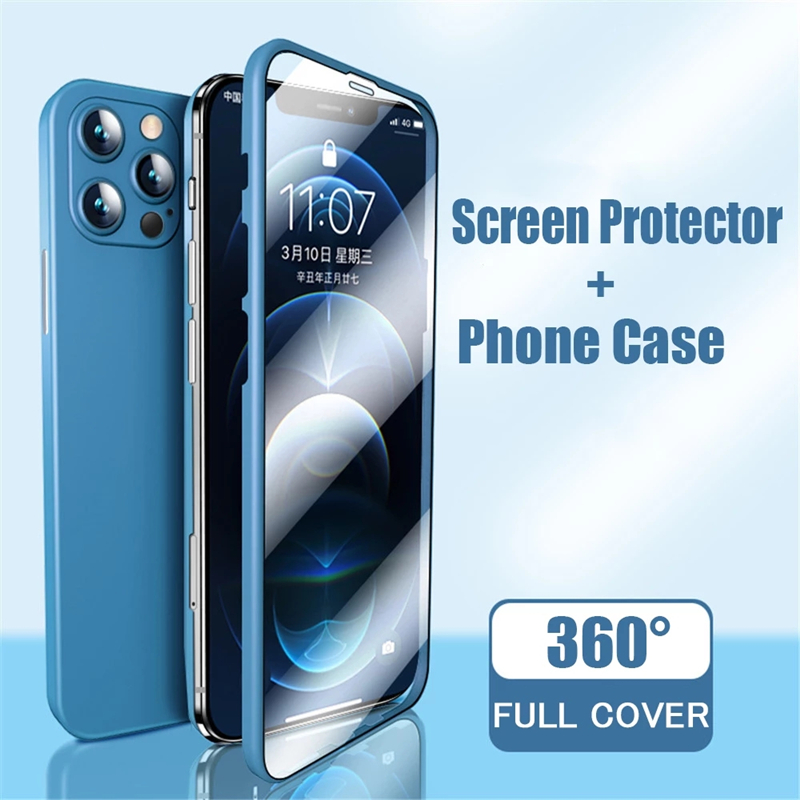 Най-новият 360 пълен телефонен телефон с протектор на екрана интегриран екран покритие стъклен филм за iPhone 12 pro max