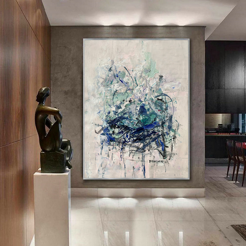 100% ръчно изработено модерно стено изкуство абстрактно масло живопис върху платно за вход декор