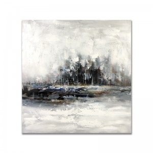 Гореща продажба абстрактни произведения на платно modren черно и бяло ръчно изработени маслени картини за всекидневна стена декора...