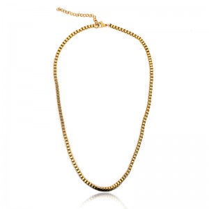 Неръждаема стомана Вакуум златно покритие квадратна колие