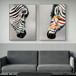 Търговия на едро с високо качество чист ръчно рисуван платно боядисване семейство животинско изкуство масло живопис