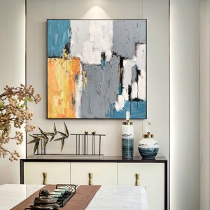 Нов дизайн напълно ръчно боядисано златно фолио стено изкуство абстрактно платно масло боядисване върху платно