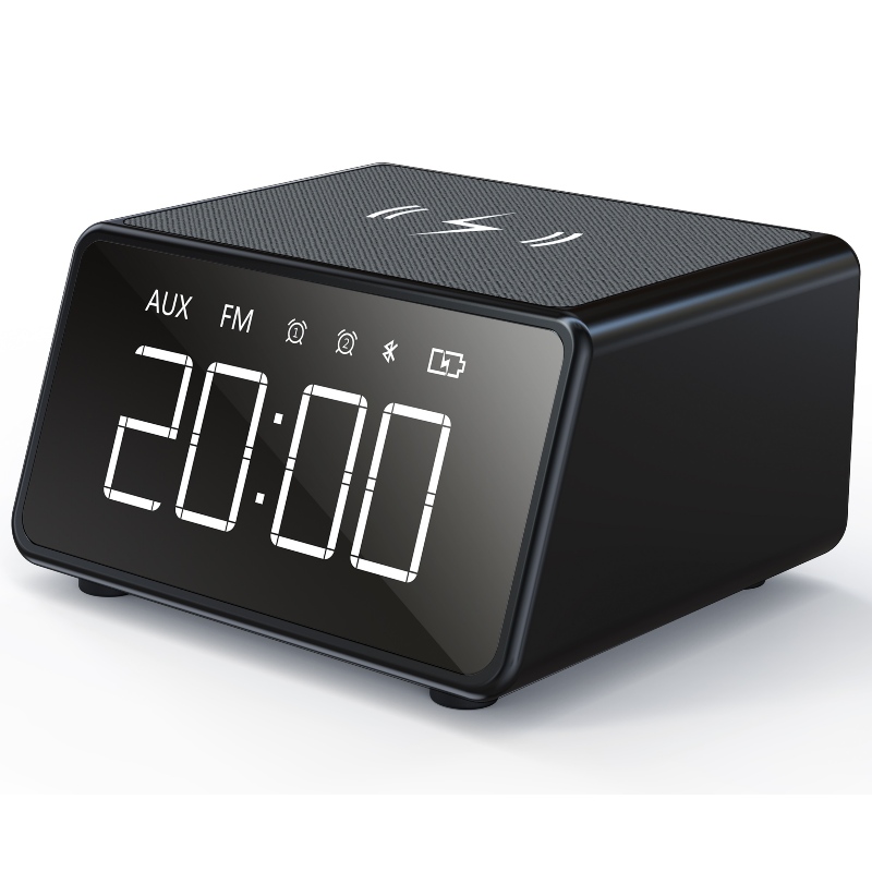 FB-CR01W 1.4инч Bluetooth Clock Радио С QI Wiless Charger