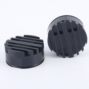 Потребителски екструзия CNC машинно обработване анодизиран кръгъл алуминиев радиатор алуминиев черен LED профил радиатор