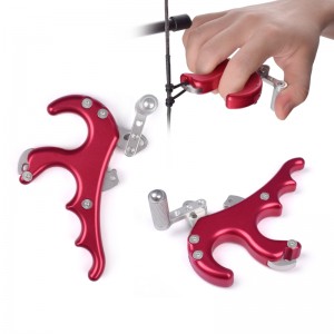 Nika стрелба с лък 42RA04-RD предаване на палеца алуминиева сплав стрелба с лък за освобождаване лък лов за съставни лък