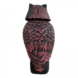 Реалистична птица, попадаща пластмасова бухал плашило с въртяща се глава и звук за градинска дворна птица репелент външен вредит...