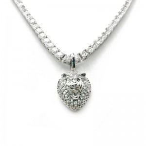 Истински позлатен персонализиран хип-хоп меден лъв висулка с кубинска верига огърлица (малка)