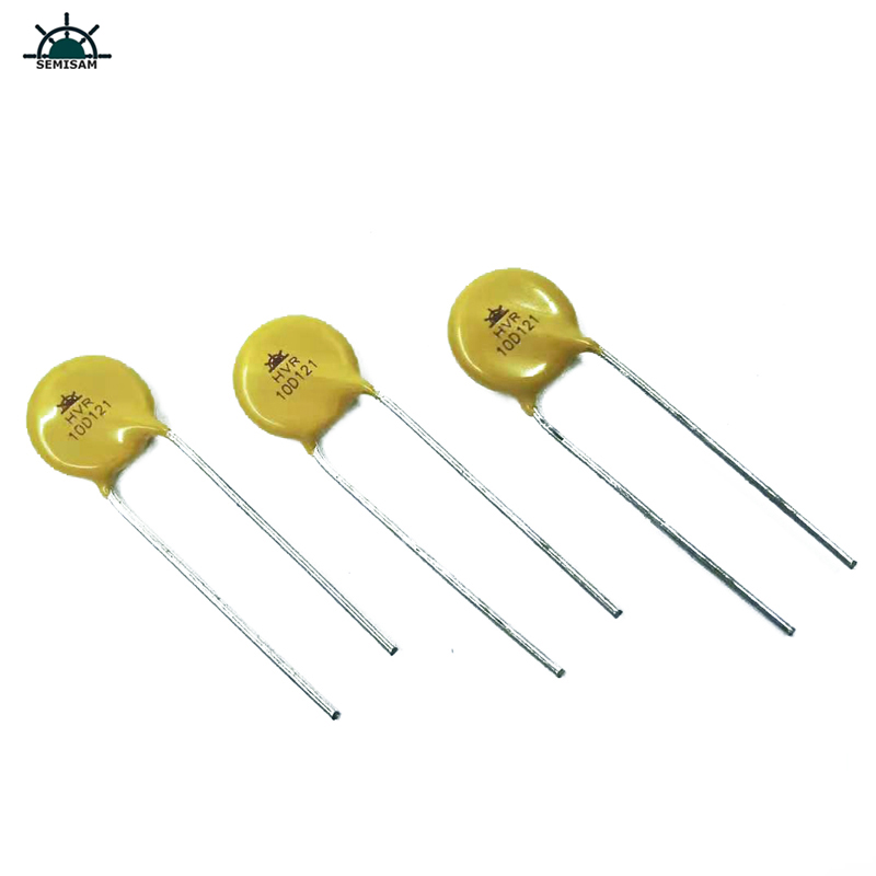 Китай резистор доставчик ODM жълт силиций 10D121 диаметър 10мм метален оксид варистор за LED светлина