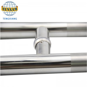 Персонализиране на модерни кръгови тръби H тип неръждаема стомана плъзгаща се врати бани аксесоари душ вратата стъкло дръжка