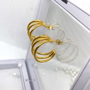 Неръждаема стомана Вакуум златно покритие 18K N14K обеци