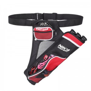 Nika стрелба с лък 430021 RH червен цвят 3 тръба хип колч ловна тренировка стрелба с лък quiver държач лък колан талията обесен целеви колча...