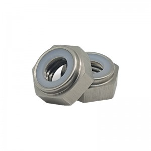 Въглеродна стомана шестостен гайка вграден гумен пръстен от неръждаема стомана фрезоване прецизност cNC завъртащи части