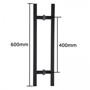 SS-031 Черно висококачествена от неръждаема стомана стъклена врата издърпване дръжка h форма двойна страна, 24 инча квадратна дръжка...