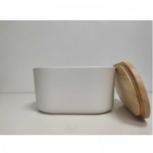 Търговия на едро с дървен капак Керамична кутия за съхранение на хляб