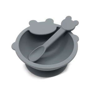 Хранителни силиконови купички със засмукване, захранващи комплекти за бебето