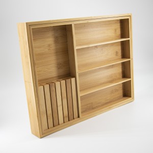 Естествен бамбук Разширяем котлон за съхранение на ножове