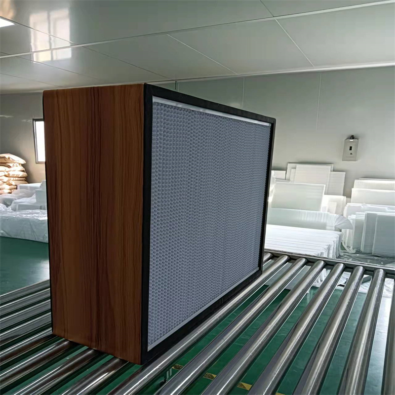 Дървена рамка Персонален чиста стая Deep Pleat HVAC HEPA панелен филтър със стабилна скорост на въздуха