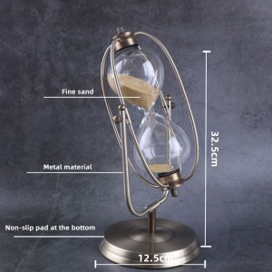 Таймер Метал Ротационен пясъчен часовник Европейски стил Дневна Декорация Оркориен рожден ден30 N60 Мин. Час часовник