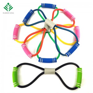 Йога устойчивост на лента тръба разтягане на тялото фитнес мускулна тренировка упражнение 8 тип