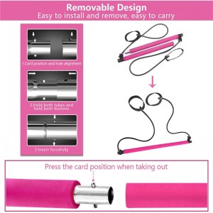 Комплект бар пилатес, преносимо йога упражнение Pilate Stick с резистентна лента за крак, фитнес оборудване