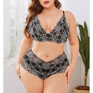 Двуцветна мрежеста дантелена бельо