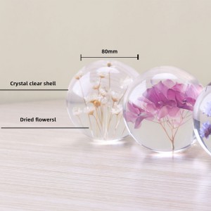 Персонализиран 3d 7cm 8 cm 9cm смола кълбо естествено цветно растение истинска глухарче хартия за коледни подаръци Кристално стъкло д...