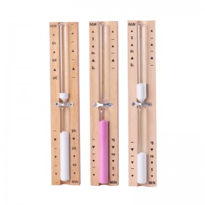 Фабрика на едро 5 15 минути еко цветно въртящ се часовник дърво сауна таймер за пясък