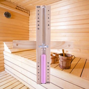 Фабрика на едро 5 15 минути еко цветно въртящ се часовник дърво сауна таймер за пясък