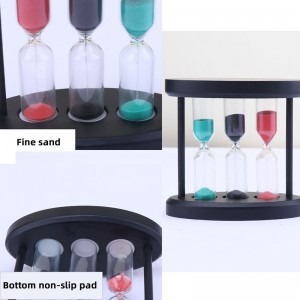 3 в 1 часовник дърво стъклен пясък таймер за кухня готвене европейски творчески дървен метал въртящ се часовник таймер