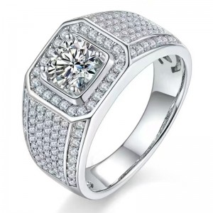 Ангажимент S925/18k/14k/10k с moissanite/истински диамант за човек