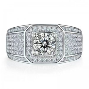 Ангажимент S925/18k/14k/10k с moissanite/истински диамант за човек