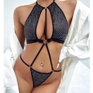 Секси ремъци на плюшени плюшени с пайети блестящи тъкани за секси бюджети