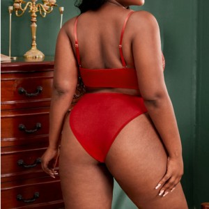 Контраст на ласкав сутиен секси бельо комплект с вратовръзка на предното въже