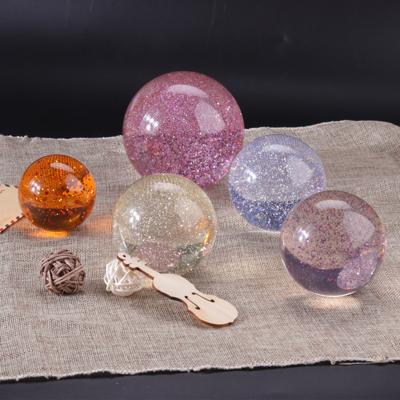 фабрична декорация на едро домашен блясък на прах вътре в акрилна пластмасова кристална топка