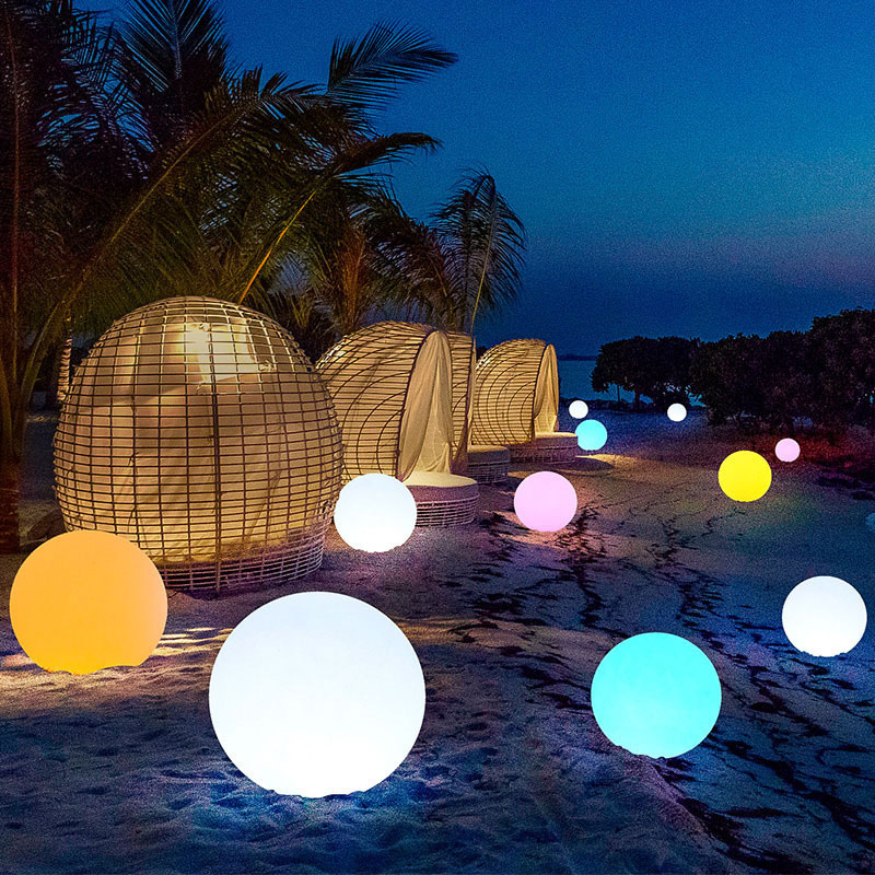Светлина на настроението/Мебели за смяна на цвета осветява топки форма магическа външна светодиодна светеща топка светлина декоративна безжична дистанционна контрола LED слънчева лампа