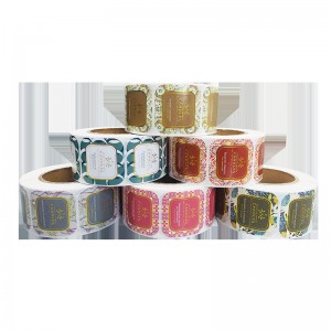 Цветни бронзиращи прозрачни самозалепващи се по поръчка горещо сребро l0g0 покритие на хартия стикер с етикет за самозалепване