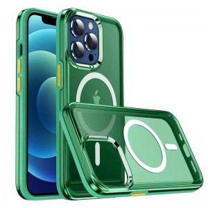 Подходящ за iPhone 13 Magentic Case, прозрачен магнитен дизайн безжичен защитен калъф за бързо зареждане