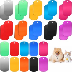 Щампована празна кучешка количка с етикет с верижна колие алуминиев хип хоп военен стил домашно куче име номер таг ид