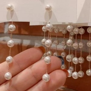 18k златна перла обица за момичета