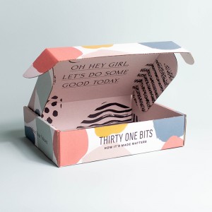 Двустранна розова кутия за самолет квадрат Експреси Тениска Тениска Кутия за опаковане на многоразмер цветна кутия гофрирана ку...