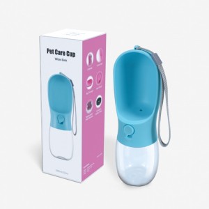 Хранителна степен пластмаса теч Proof Portable Puppy Water Dispenser Botty Water Bottle с хранилка за пиене за домашни любимци на открито ходене по туризъ...