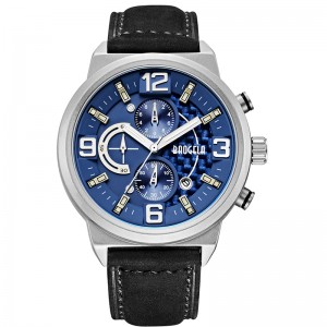 Baogela Men\'s Black Sports Quartz Watch Leisure Fashion Analog Timing Watch Display Men \'S Watch 1709 Black Blue