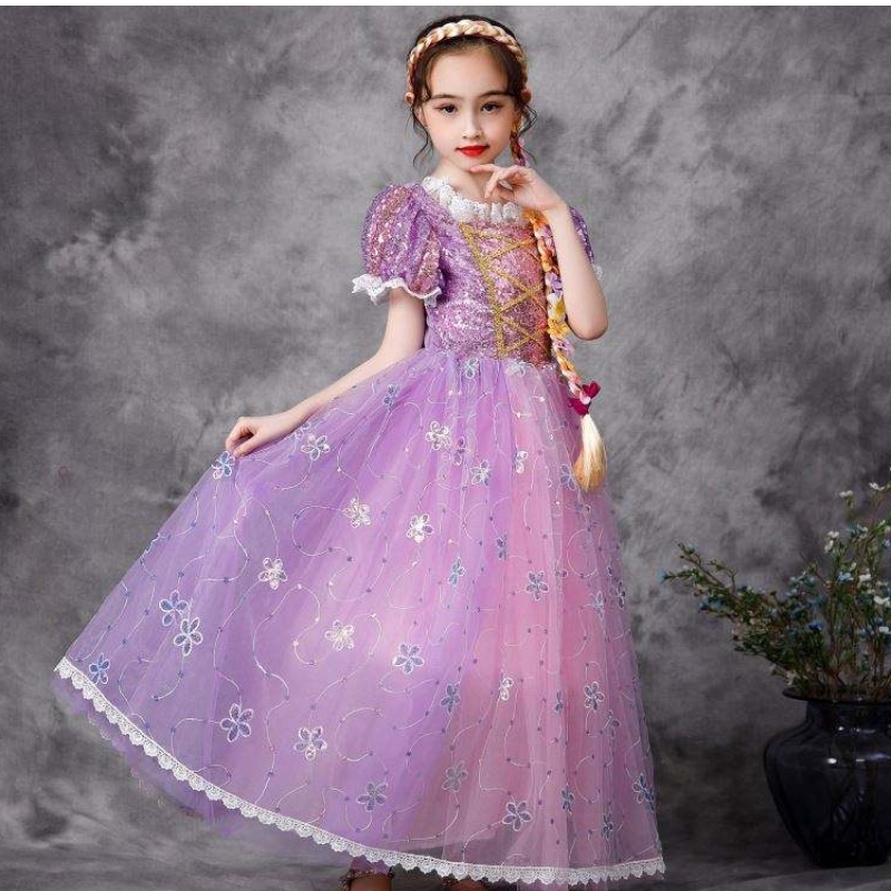 Baige European Style Princess Dress Halloween Party Носете Rapunzel костюм пухкав мрежест фрок