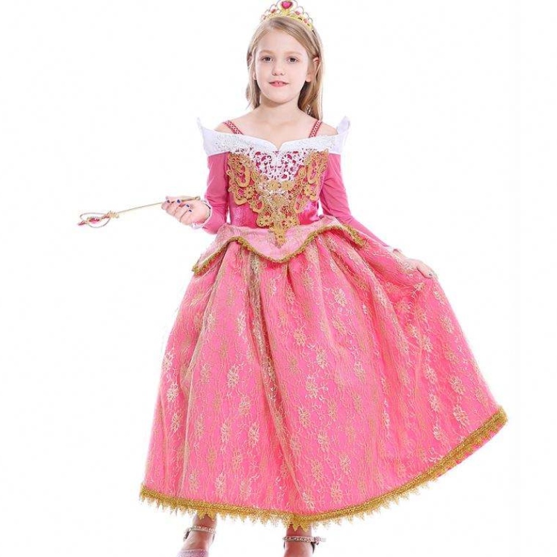 Baige Girls Ress Sleeping Beauty Princess Aurora Lace Dress Cosplay Performance Costume