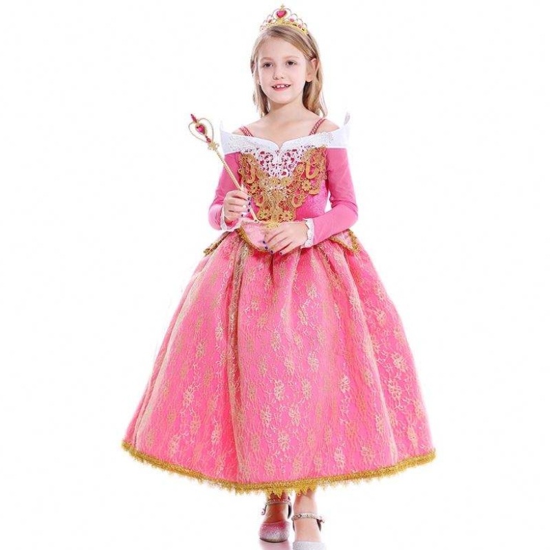 Baige Girls Ress Sleeping Beauty Princess Aurora Lace Dress Cosplay Performance Costume