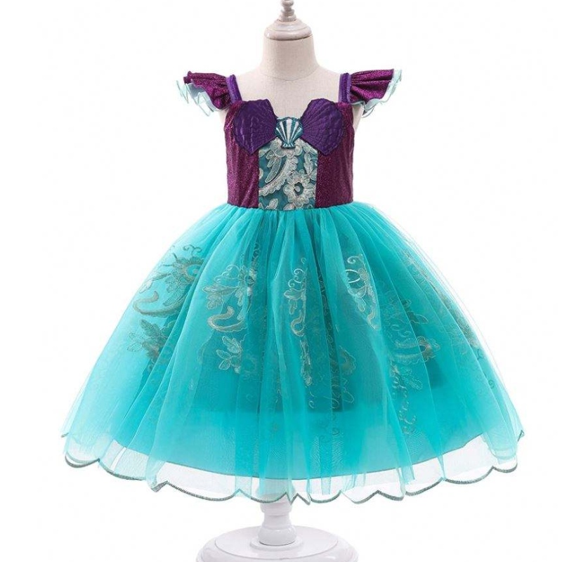 Baige Girls Mermaid Ariel Princess Dress Косплей костюми за момиченце Русалка Облечете деца Хелоуин дрехи