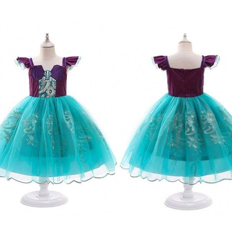 Baige Girls Mermaid Ariel Princess Dress Косплей костюми за момиченце Русалка Облечете деца Хелоуин дрехи