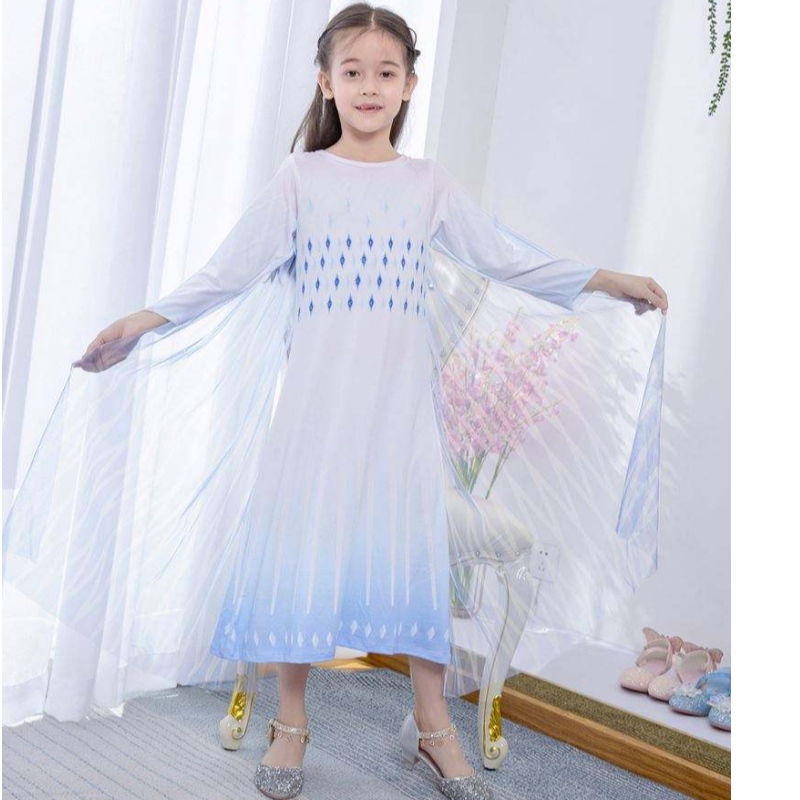 Baige White Princess Elsa Dress Girls рокли Хелоуин костюми за деца телевизия&филмови костюми